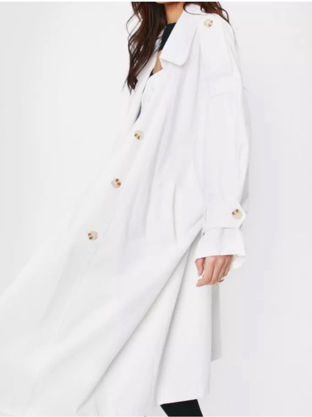 Nasty Gal Don’t Sugar It Belted Trench Coat In White